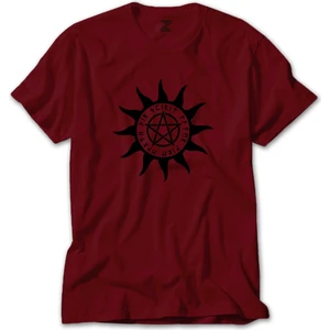 Pentagram Sun Star Kırmızı Tişört