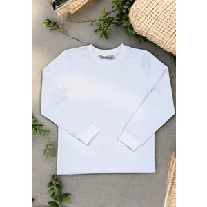 Unisex Çocuk Bisiklet Yaka Uzun Kollu Likralı Tişört Body