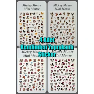 Easy Beauty 4 Adet Kendinden Yapışkanlı Tırnak Sticker, Nail Art, Tırnak Süsleme, Tırnak Dövmesi