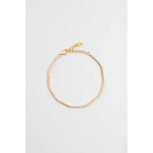 Shine 18 Ayar Sarı Altın Kaplama 19 cm Gümüş Su Yolu Bileklik