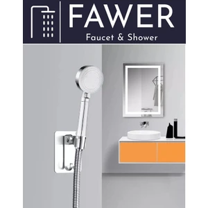 FAWER Faucet & Shower 5 Fonksiyonlu Krom Yapışkan Mafsallı Duş Seti Duş Başlığı