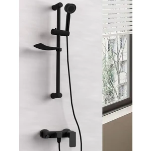 FAWER Faucet & Shower Siyah Banyo Bataryası ve Siyah Sürgülü Duş Seti - 270B