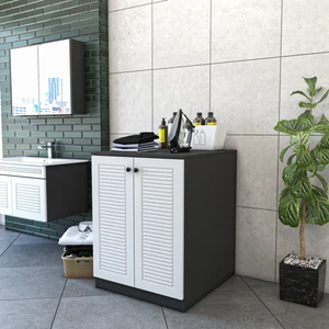 Yıldız Elegance Banyo Dolabı Çamaşır Makinesi Alt Luxe Antrasit - Beyaz