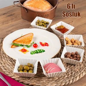Bone 6'Lı Sunumluk Kase Mini Çerezlik Şekerlik Reçellik Sosluk Çerezlik Kase Seti