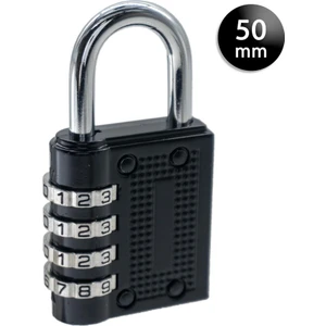YMK-1350 Dört Basamaklı Şifreli Asma Kilit Siyah 50 mm