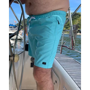 Erkek Büyük Beden Mint Düz Renk Standart Boy Mayo Deniz Şortu