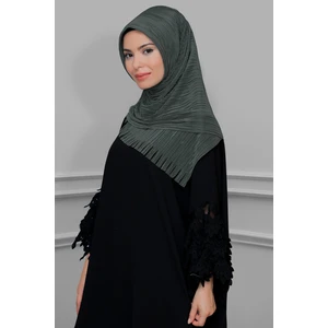 Hürrem Bone Koyu Gri Pratik Hazır Geçmeli Tesettür Eşarp Fukuro Piliseli Saçaklı Lazer Kesim 1828_23