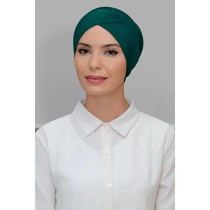 Hürrem Bone Zümrüt Pratik Hazır Geçmeli Tesettür Bone Sandy Kumaş Çapraz Büzgülü 1801_37