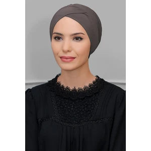 Hürrem Bone Vizon Pratik Hazır Geçmeli Tesettür Bone Sandy Kumaş Çapraz Büzgülü 1801_10
