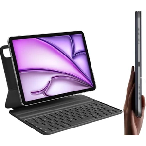 Ipad Air 11 Inç M2 6. Nesil Uyumlu Manyetik Magic Keyboard Folio Slim Katlanan Klavyeli Tablet Kılıf