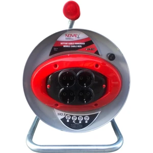 4'lü Grup Metal Makaralı Uzatma Kablo 3x2.5 30 mt