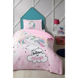 Tek Kişilik Kapitone Dört Mevsim Set Unicorn Pembe