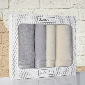 Ditsy Best Set Hamam Takımı Gri Krem