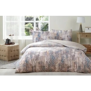 Pamuk Saten Çift Kişilik Nevresim Takımı Softlıfe Krem Vıntage Rug