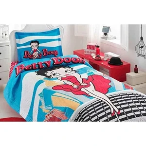 Tek Kişilik Lisans Baskılı Kapitone Set Betty Boop City