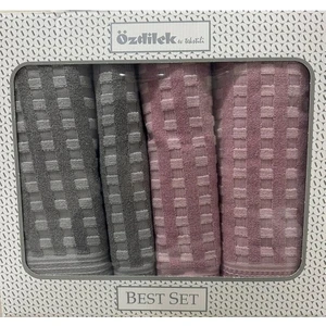 Plus Pembe - Gri Best Set Hamam Seti