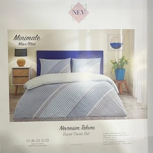 Nevresim Takımı Nev Tek Kişilik Mavi Minimale