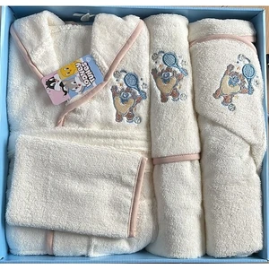 Taz Lisanslı Nakışlı Bambu Bebek Bornoz Seti
