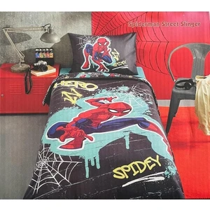 Spiderman Gri Street Tek Kişilik Lisanslı Lastikli Fitted Çarşaf Çocuk Nevresim Takımı