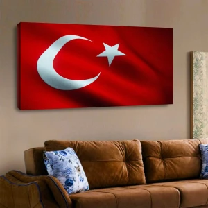 Zevahir Mobilya Dekorasyon Zevahir 120x60 Kanvas Dalgalanan Türk Bayrağı Tablosu