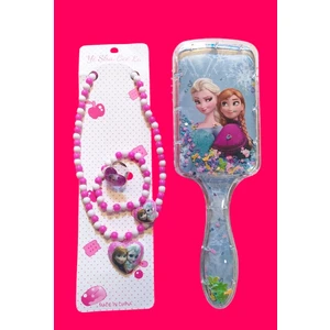 Elsa Set Saçtarağı+Kolye+Bileklik+1 Adet Yüzük