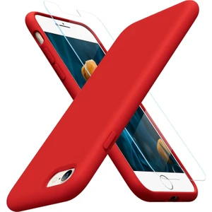iPhone 7 / 8 Rubber Silikon Kılıf & Temperli Cam Ekran Koruyucu Seti