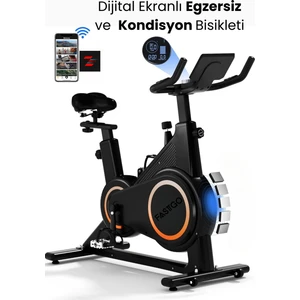Dijital Ekranlı Uygulama Destekli Manyetik Spin Bisiklet 6kg Volan Egzersiz Kondisyon Bisikleti