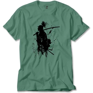 Z zepplin Samurai Miyamoto Musashi Yeşil Tişört