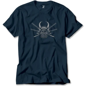 Z zepplin Samurai Skull Sword Lacivert Tişört