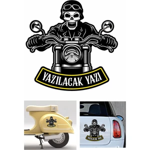 Sticker Usta Kişisel Motosikletli Kurukafa Chopper Sticker Araba Oto Motosiklet Karavan Sticker Etiket 02012