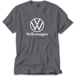 Z zepplin Volkswagen New Logo Text Gri Tişört