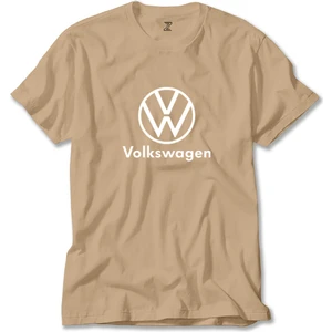 Z zepplin Volkswagen New Logo Text Krem Tişört