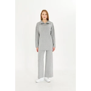 Irmak Kerekli Oversize Fermuarlı Triko Alt Üst Takım 1805