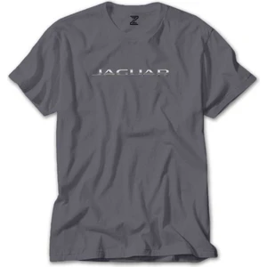 Z zepplin Jaguar Silver Text Gri Tişört
