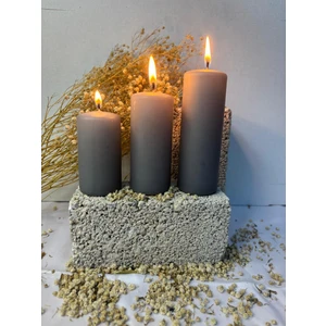 Usta Mum 3 Adet Silindir Mum 11-9-7 Cm Çap 4 Cm