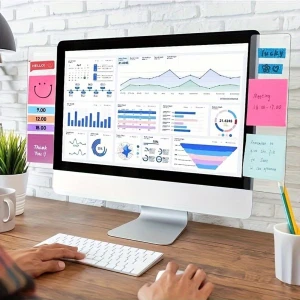 Pleksi Marketi Pleksi Şeffaf Monitör Not Tutucu ve Organizer PANEL-2ADET-