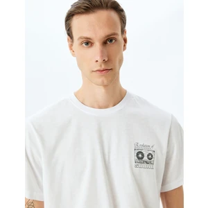 Kısa Kollu Bisiklet Yaka Pamuklu Baskılı T-Shirt