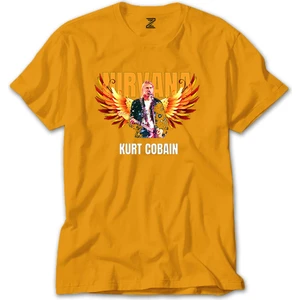 Nirvana Kurt Cobain Guitar Angel Sarı Tişört