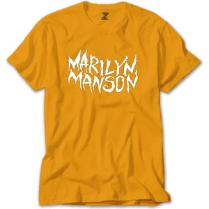 Marilyn Manson Iconic Text Sarı Tişört