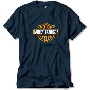 Harley Davidson Cycles Logo Lacivert Tişört