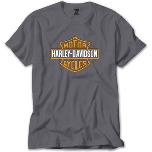 Harley Davidson Cycles Logo Gri Tişört