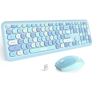 M600 Renkli Tuşlu Kablosuz Türkçe Q Multimedia Klavye + Mouse