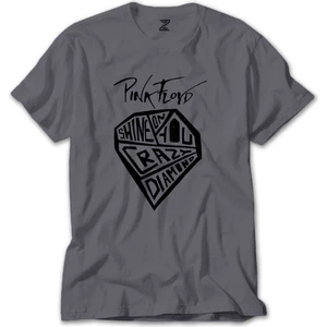 Z zepplin Pink Floyd Crayz Diamond Gri Tişört
