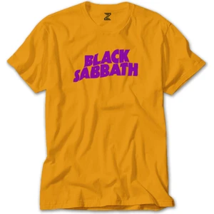 Z zepplin Black Sabbath Purple Yazı Sarı Tişört