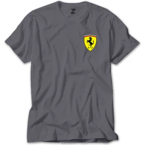 Z zepplin Ferrari Logo Gri Tişört