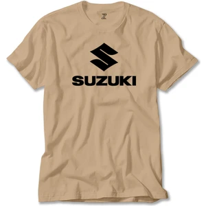 Z zepplin Suzuki Logo Text Black Krem Tişört