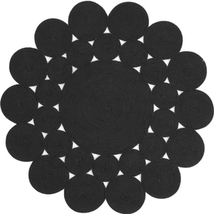 Cool Halı Cool Halı luke 508 Siyah Yuvarlak Halı Dekoratif Antre Halısı Mutfak Halısı Hasır Balkon Halısı Banyo Halısı
