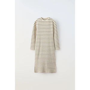 Çizgili Kız Çocuk Uzun Elbise