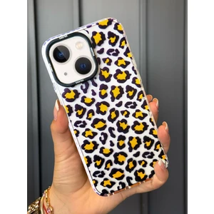Apple iPhone 13 ve 14 Uyumlu Silikon  Leopar Desenli Telefon Kılıfı