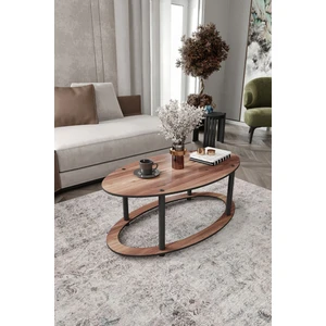 Hole Masivo 70 x 40 Elips Madran Ceviz Orta Sehpa